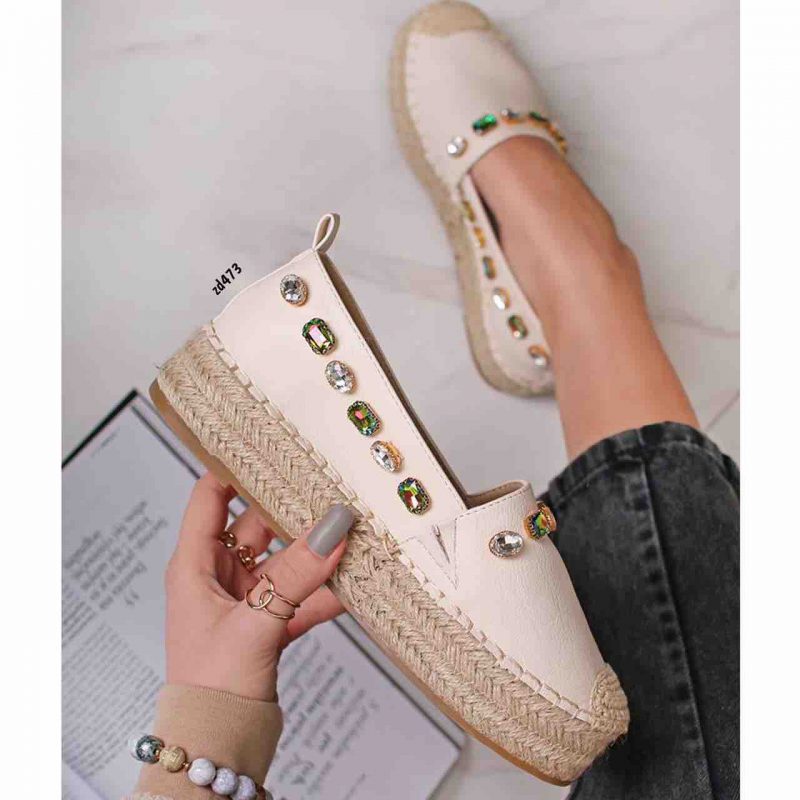 Spadril compra 17 4266 color beige apliques alrededor suela en yute 3 cm - Image 2