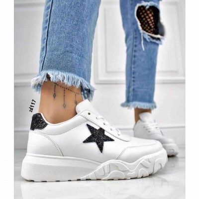 Tenis blancos Compra 66 aplique estrella negra lateral