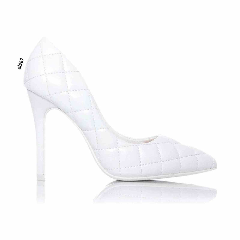 Stiletto Compra 103 8358 Blanco rombos tacon 11Cm
