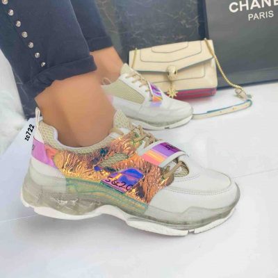 Tenis blancos Compra 13 suela transparete apliques tornasol