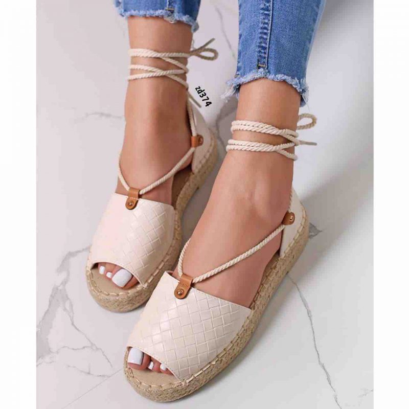 Spadril Compra 117 3930 Beige rombos en la parte de adelante Suela en yute 1Cm