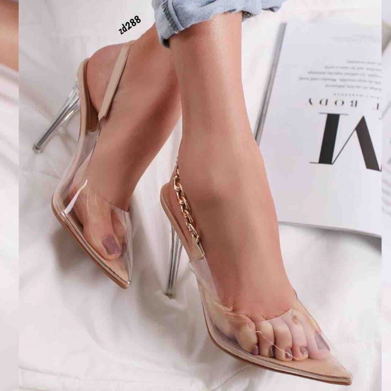 Stiletto Compra 114 6764 parte adelante transparente correa atrás tacon transparentes 10cm