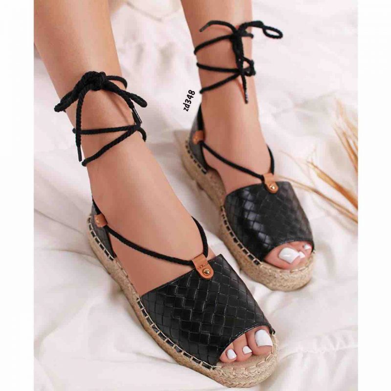 Spadril Compra 117 3930 Negro Robos cordon suela en yute 4Cm