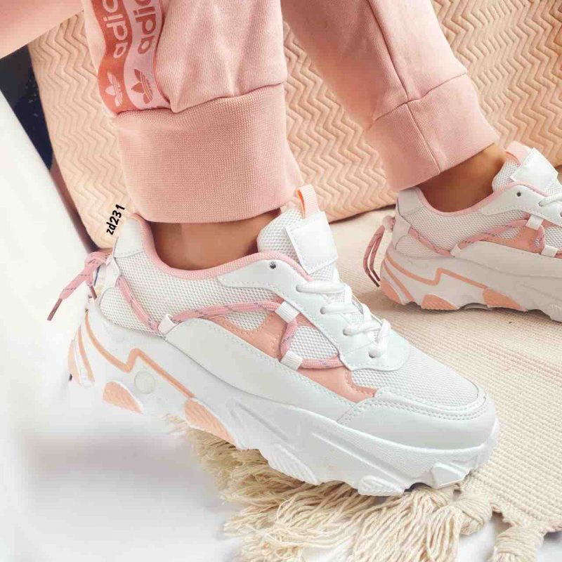 Tenis Compra 93 19199 Blanco partes rosadas dos cordones - Image 2
