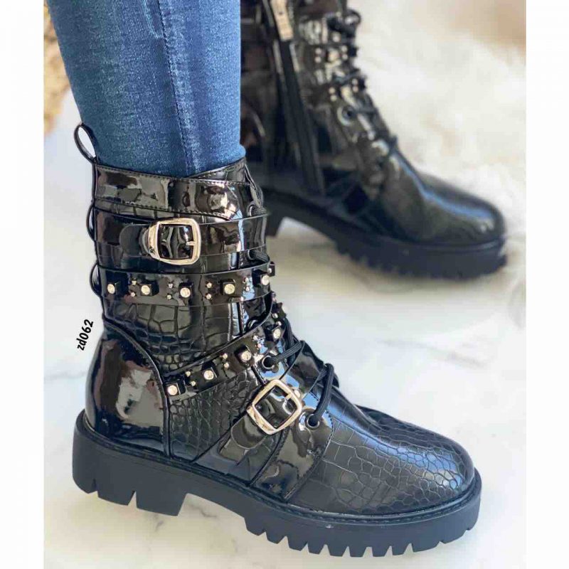 Botin compra 27 cls-157 negro charol correas piedras tacon 3 - Image 2