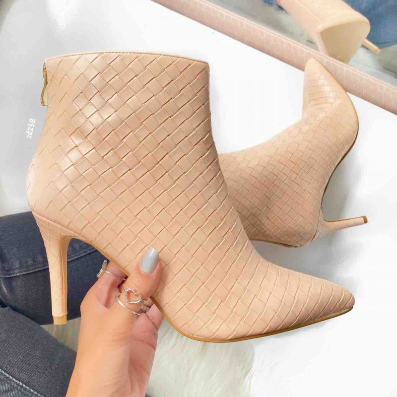 Botin Compra 103 A33-075 Palo de rosa cierre atrás rombos tacon 9Cm