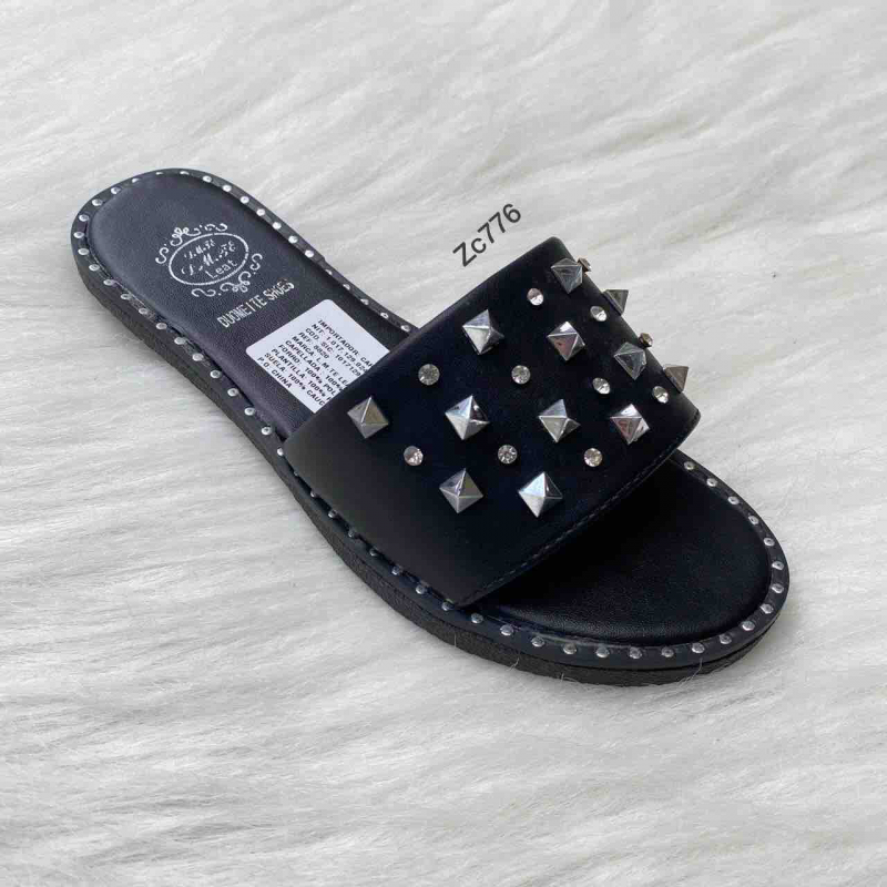 Sandalia  Compra 8820 Negro apliques plateados tacon 2 - Image 2
