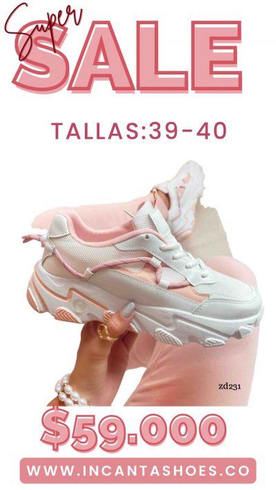 Tenis Compra 93 19199 Blanco partes rosadas dos cordones