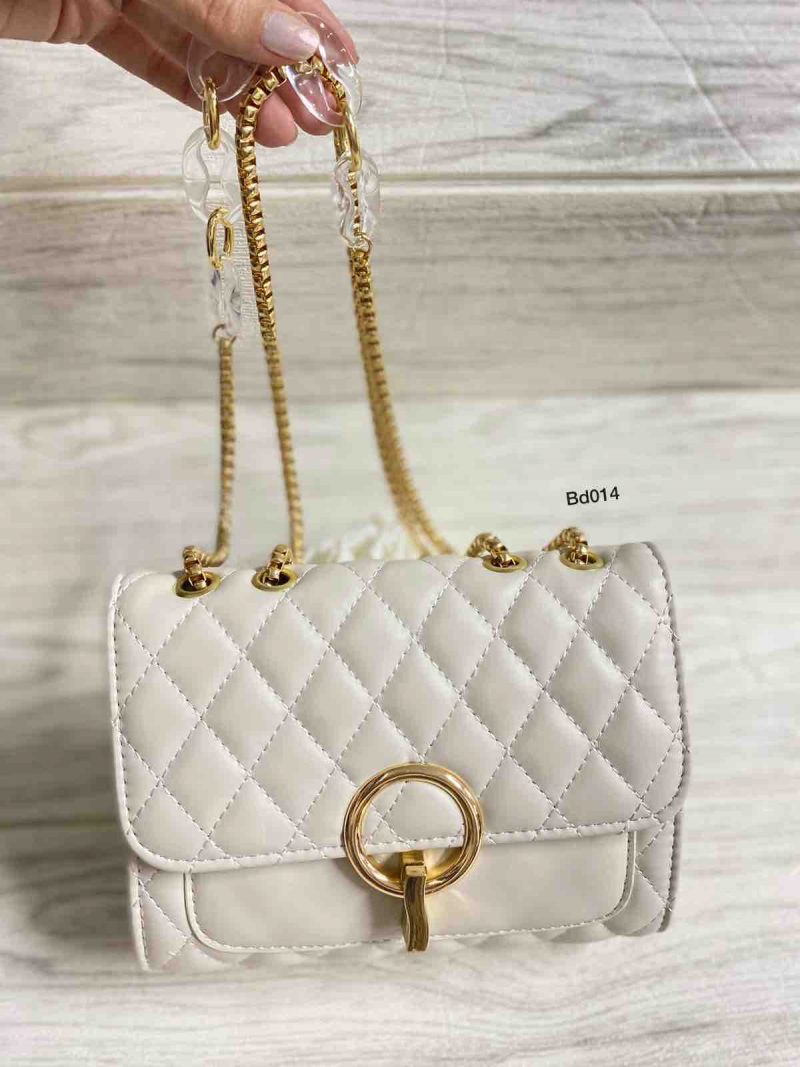 Bolso Compra 2031 Beige rombos chapa circular dorada cadena dorada 20Cm*15Cm