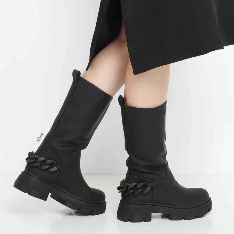 Botin Cañan media negro cadena atrás 5Cm 20 8530A
