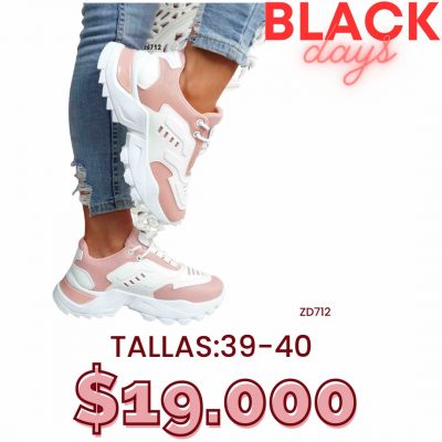 Tenis Blanco con Rosado cordon frontal 31 PC78