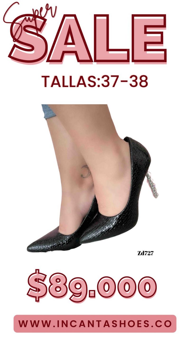 Stiletto negro tacón transparente tacón 10cm 787K-6