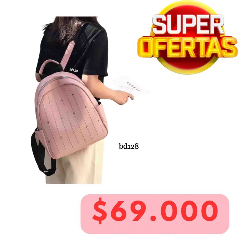 Morral palo de rosa apliques frontales estrellas plateado 28cm*25cm 1916