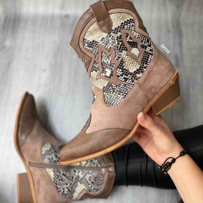 Botas texanas café partes  tacón 5cm C46-CM99-67