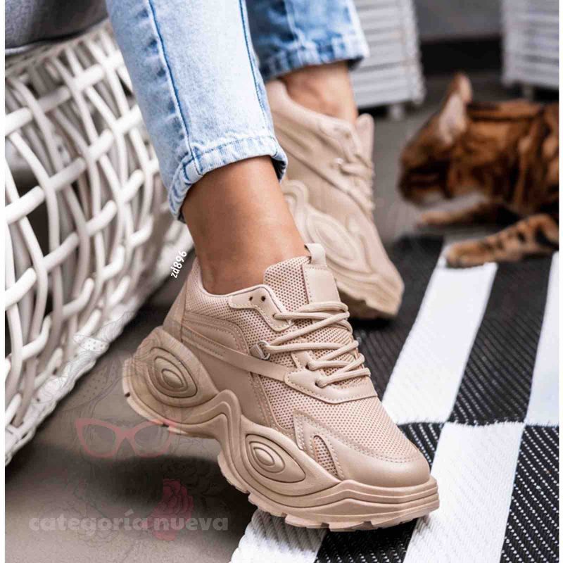 Tenis camel suela 5cm C27-L8081