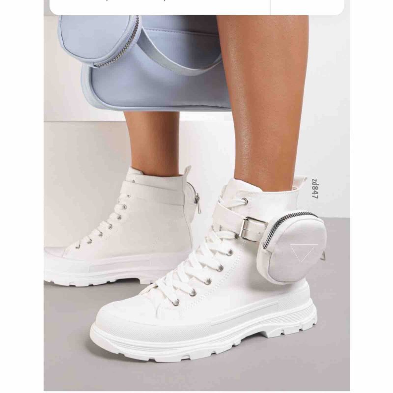 Tenis bota blanco suela blanca bolsillo lateral C3-TOYD2210-1