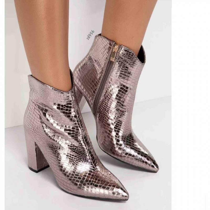 Botín rose gold textura tacón 9cm C49-20-12H