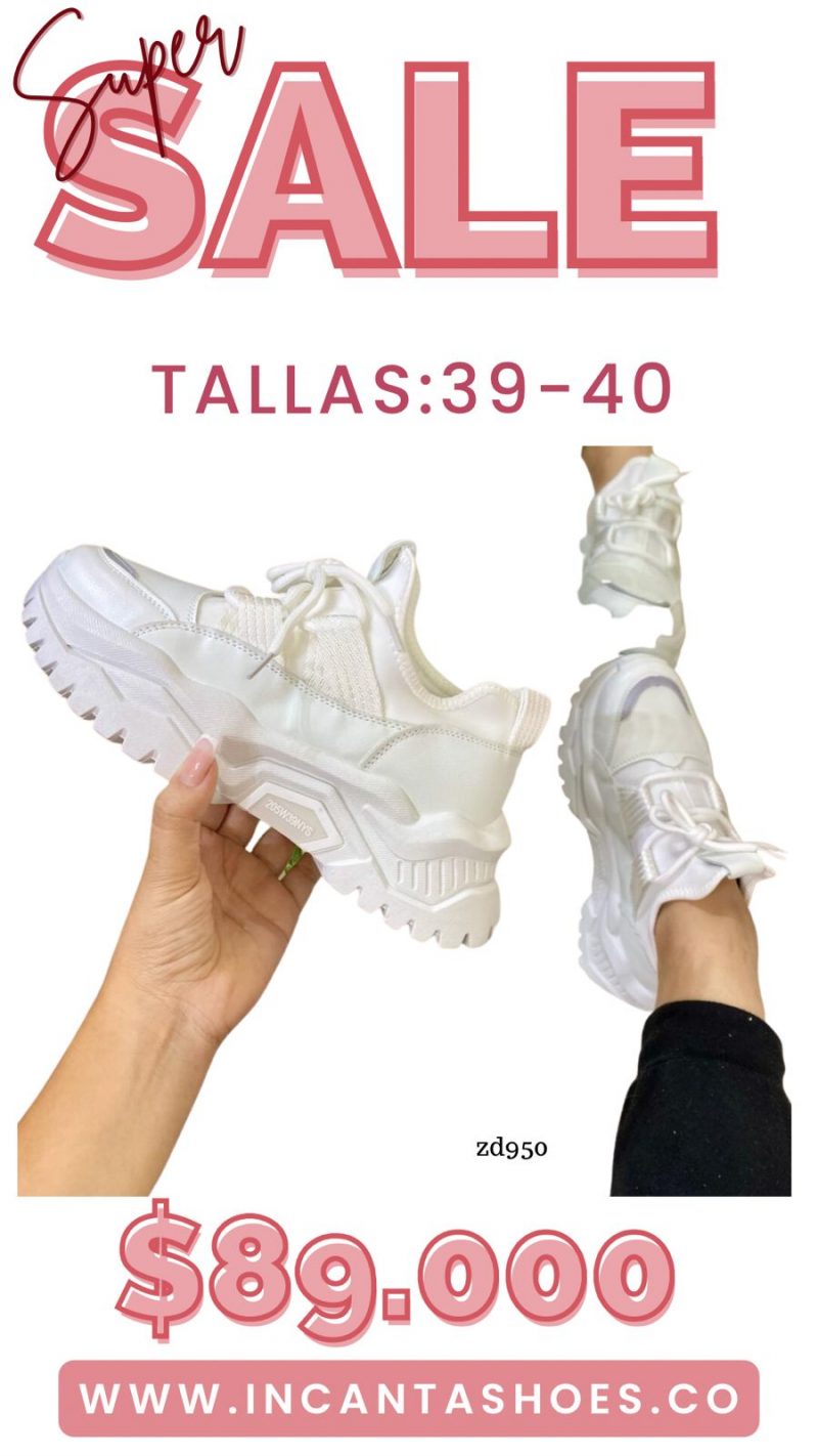 Tenis blancos tipo media detalle gris C7-RA5
