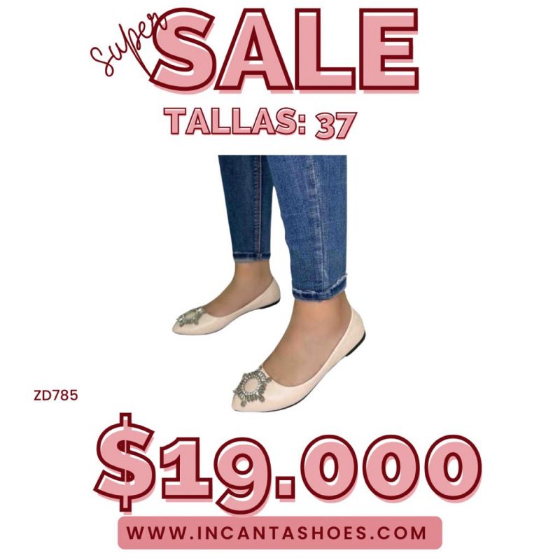 Baleta beige aplique plateado GO-18