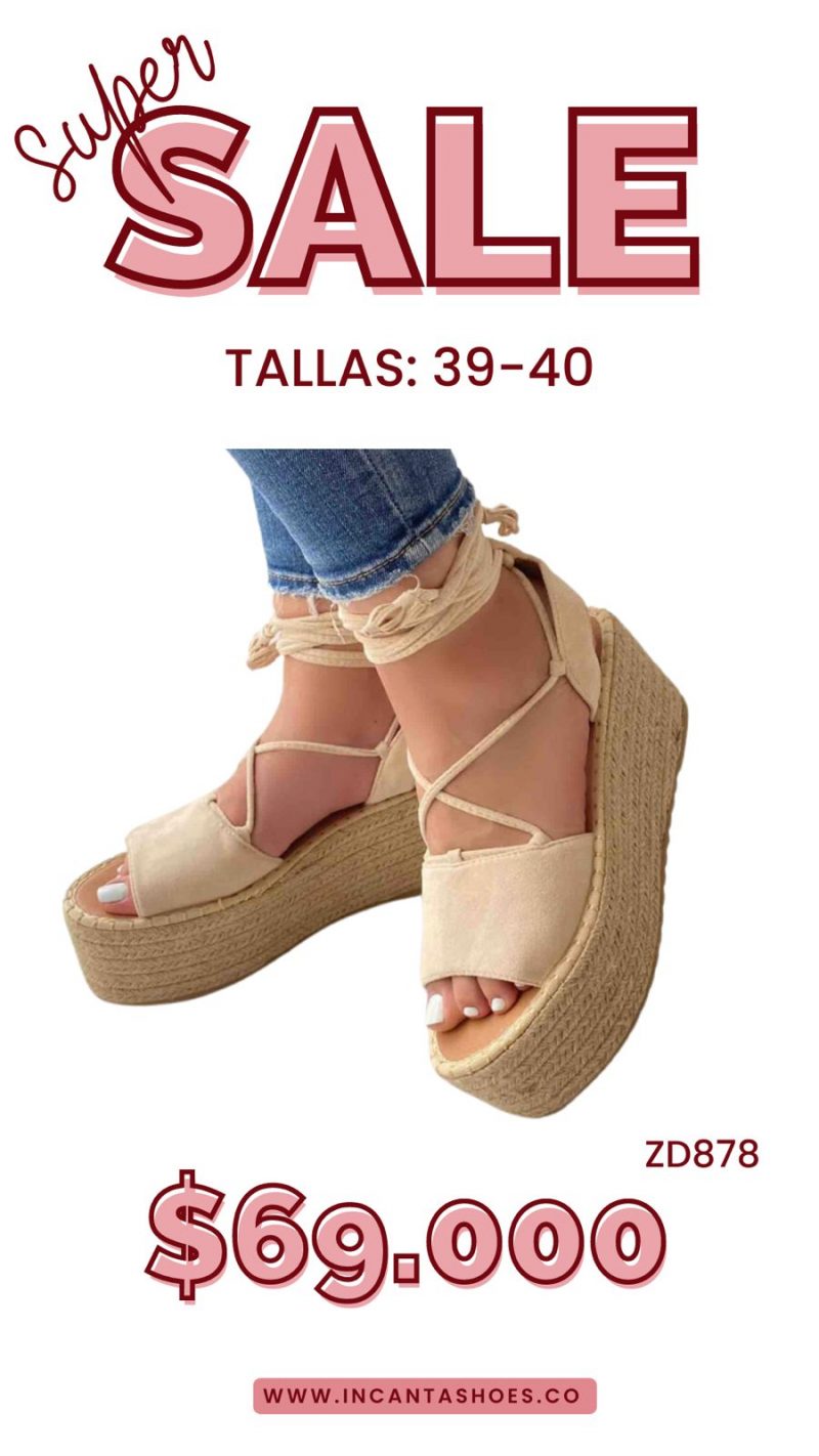 Sandalia nude suela yute cordones C30-HJ7083
