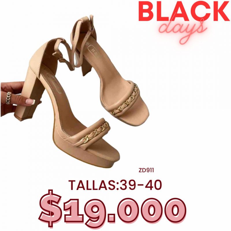 Sandalia nude cadena dorada tacón 10cm C29-3256-1