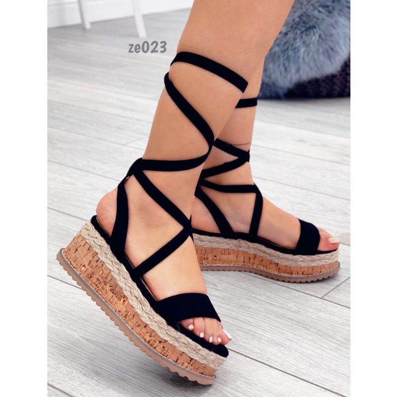 Sandalia negra suela yute C79-ST-18 - Image 2