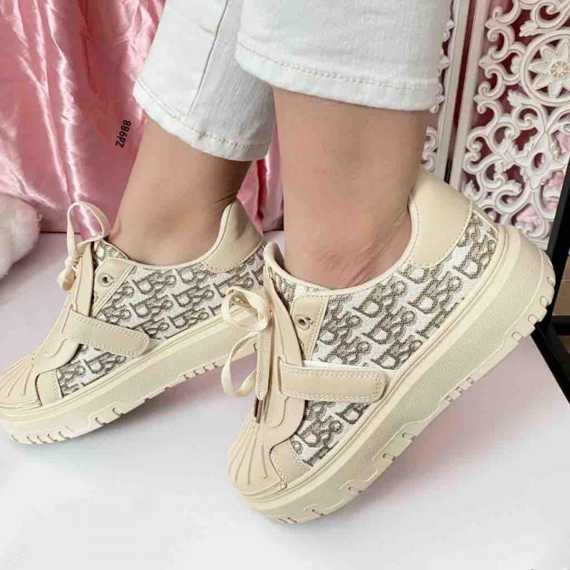 Tenis beige detalles letras C58-B-78 - Image 2