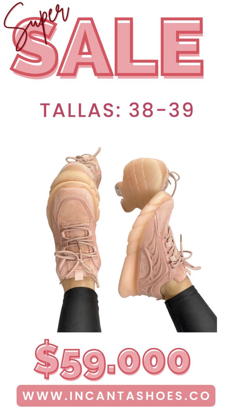 Tenis rosados partes gamuza C84-6173