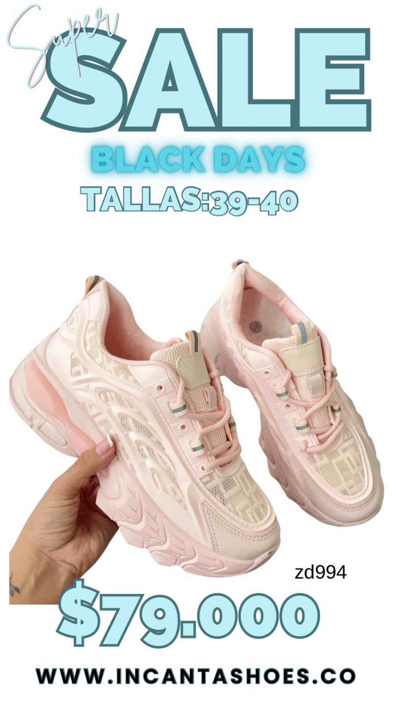 Tenis rosados detalle reflectivo C59-RA6