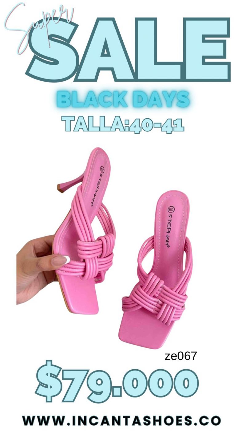Sandalia rosa barbie tacón 8cm C68-P-1185