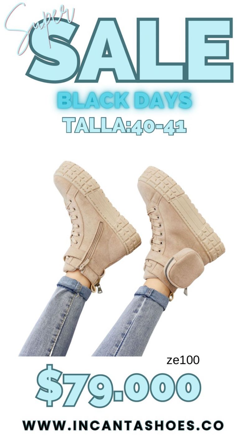 Tenis beige gamuza tipo botín bolsillo lateral C84-2635