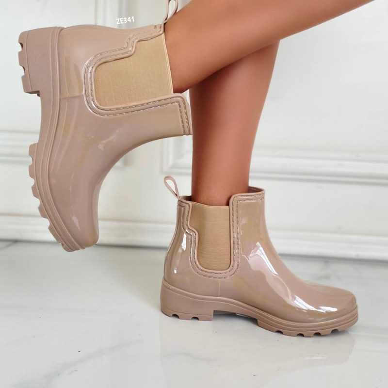 Botin de lluvia beige suela 3cm  2HD-1549 - Image 3