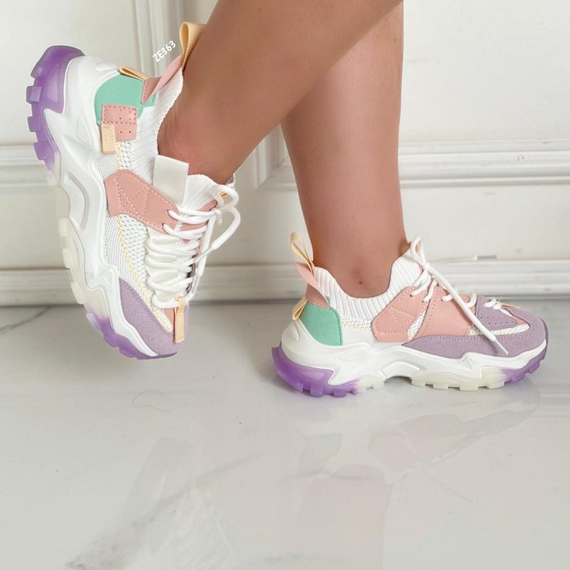 Tenis blanco parte colores  6128