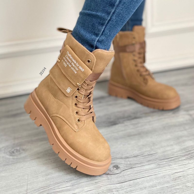 Botin café bolsillo lateral suela 3cm L-195