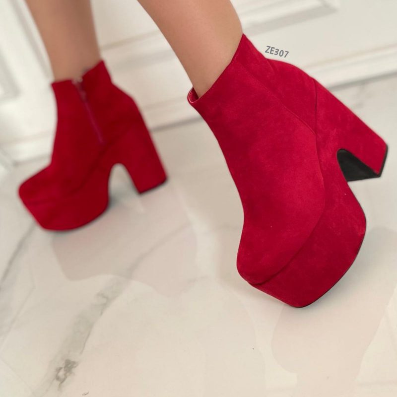 Botin plataforma rojo tacon 12cm  XQ-52 - Image 2