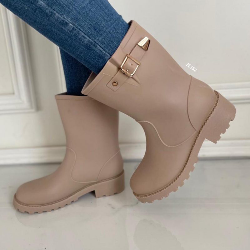 Bota de lluvia beige tacon 3cm  2HD-1550 - Image 2