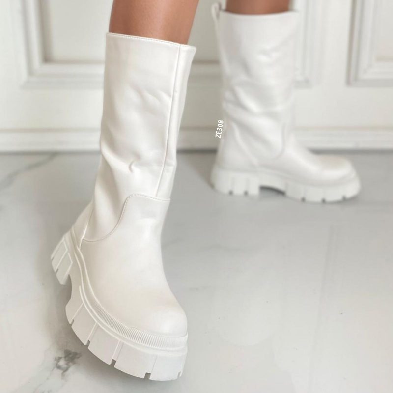Bota blanca cadena suela 3cm  7799A - Image 3