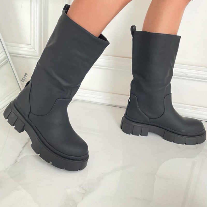 Bota negra cadena suela 3cm  7799A - Image 2