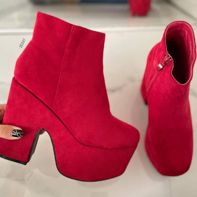 Botin plataforma rojo tacon 12cm  XQ-52 - Image 3