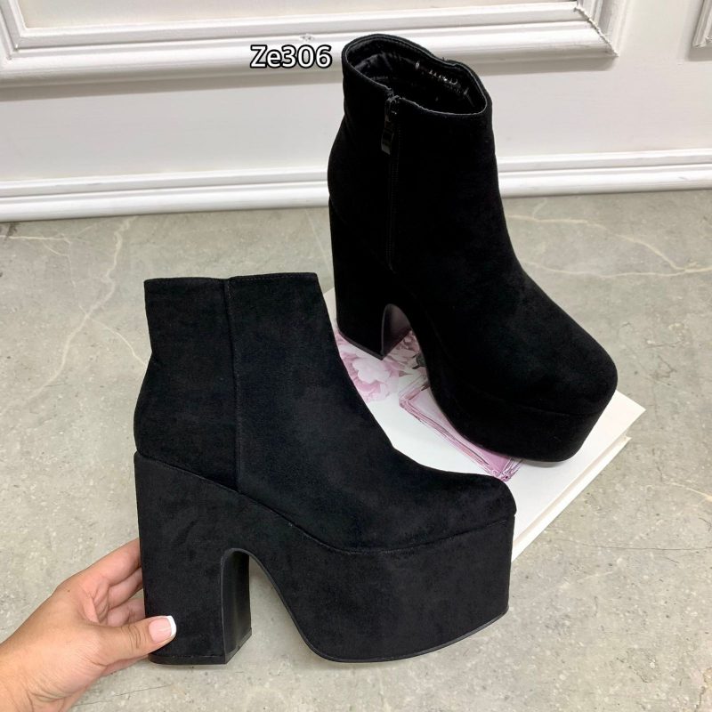 Botin plataforma negro tacon 12cm  XQ-52 - Image 4