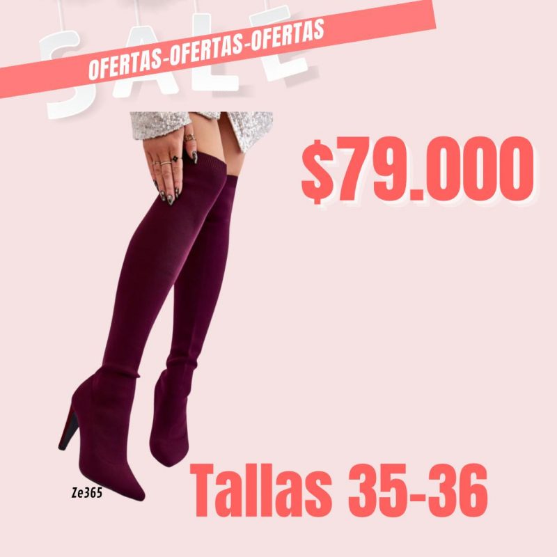 Bota caña alta vinotinto tacon 10cm  D7566