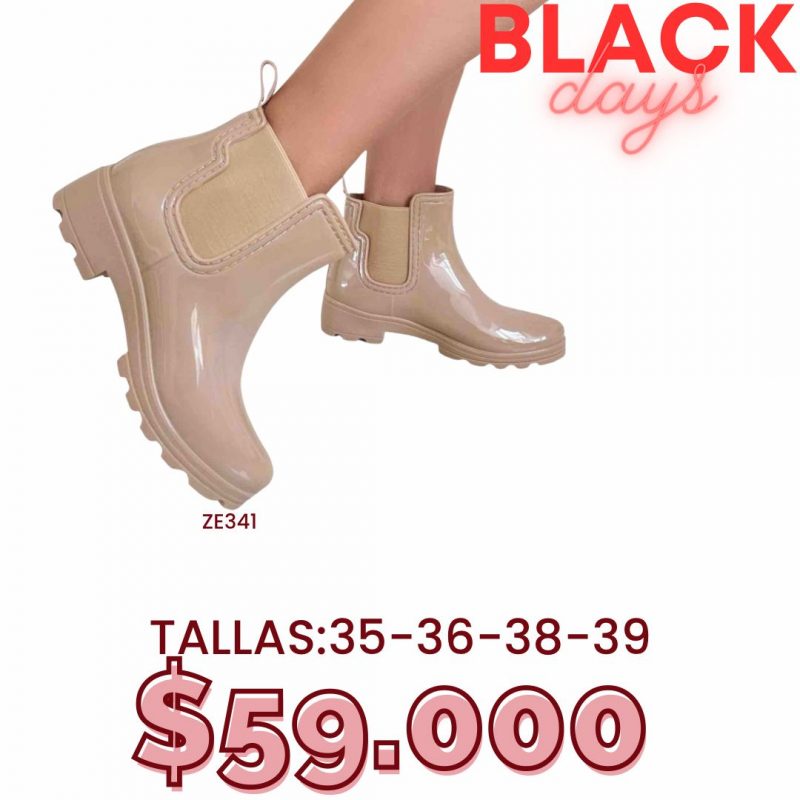 Botin de lluvia beige suela 3cm  2HD-1549