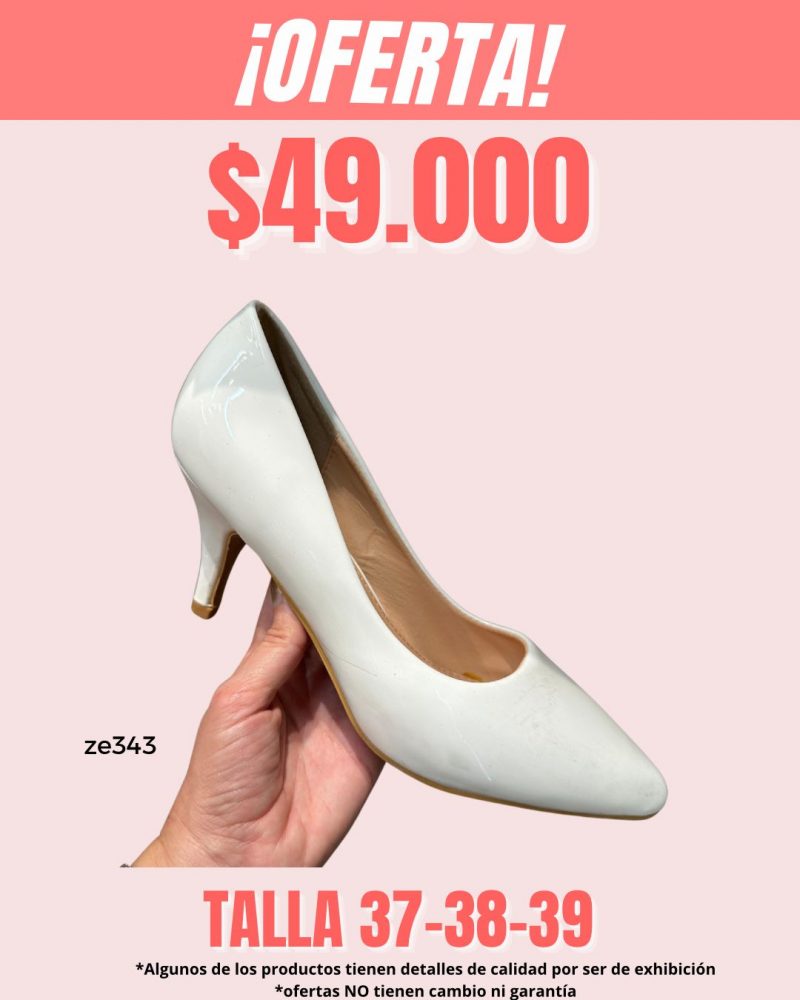 Stiletto blanco tacon 6cm  CIC-19