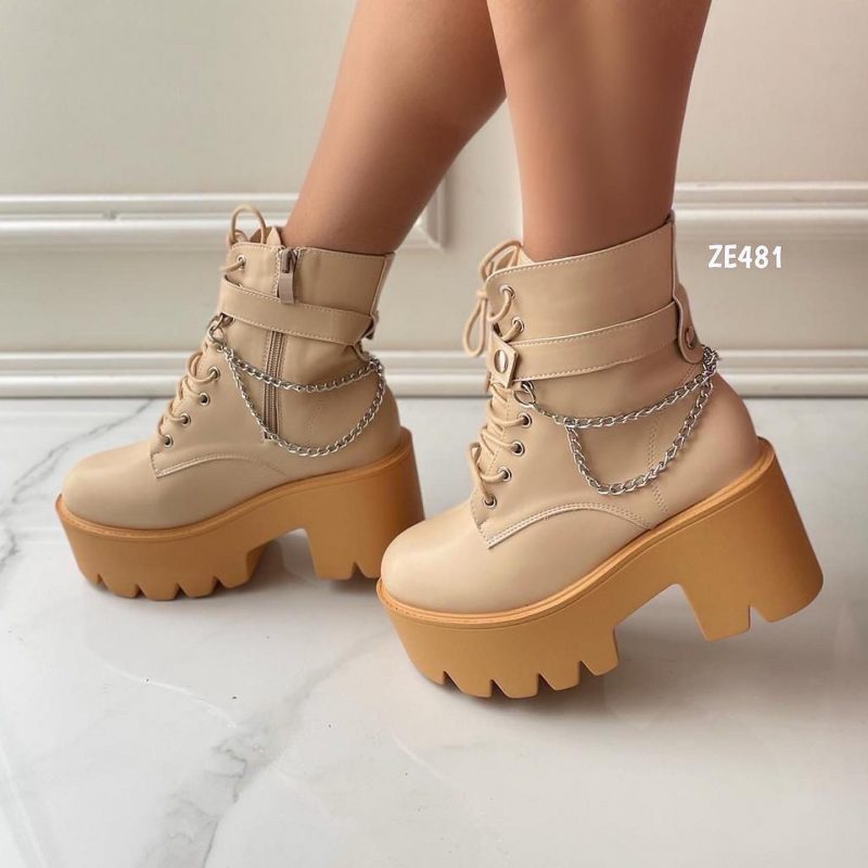 Botin beige tacon 7cm  2233-1