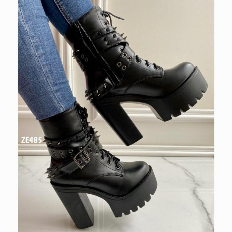 Botin negro tacon 12Cm 9119-15 - Image 3