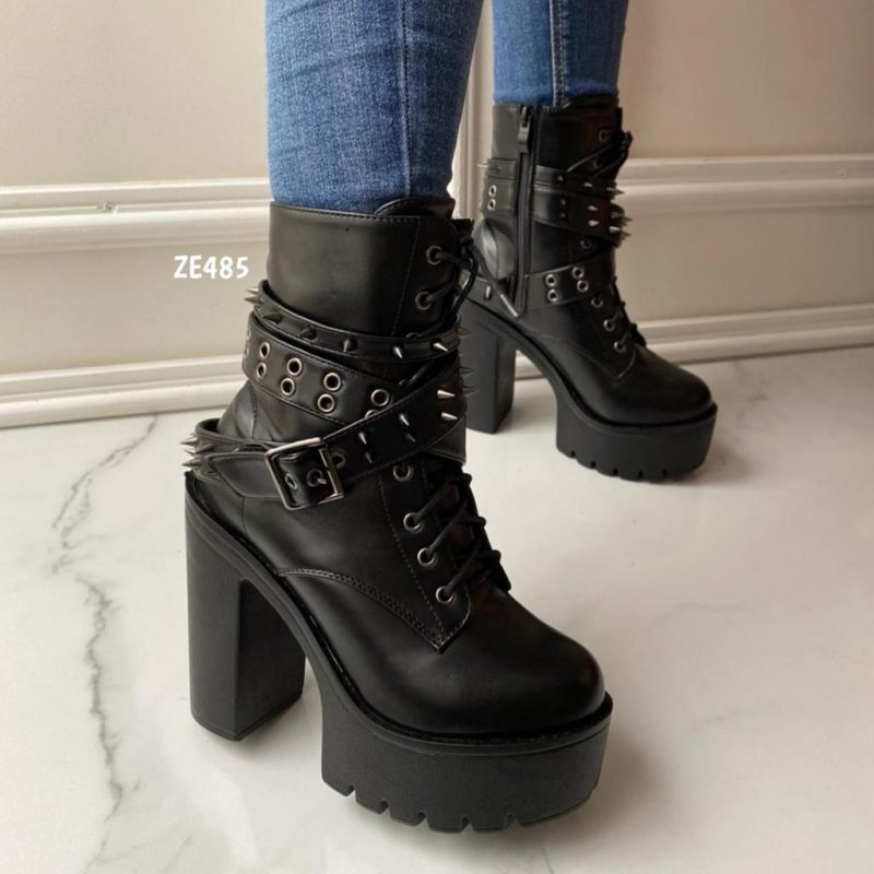 Botin negro tacon 12Cm 9119-15