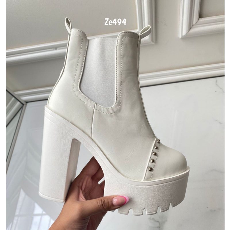 Botin blanco tacon 12Cm 339-4 - Image 2