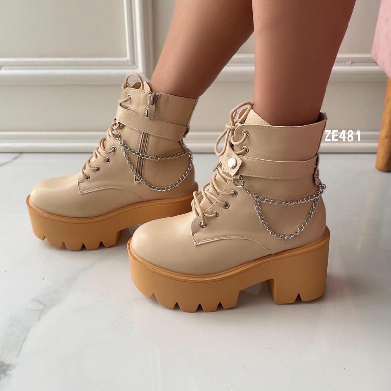 Botin beige tacon 7cm  2233-1 - Image 2