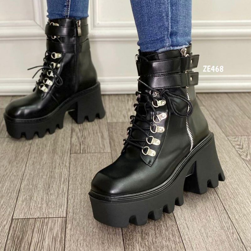 Botin negro suela 8Cm 3116-29