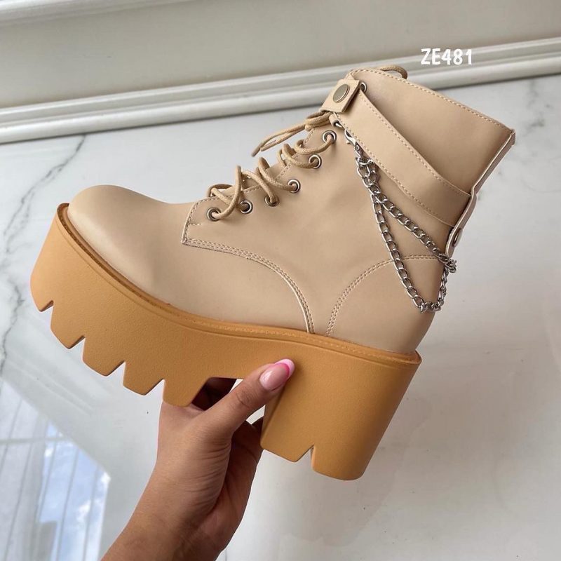 Botin beige tacon 7cm  2233-1 - Image 3